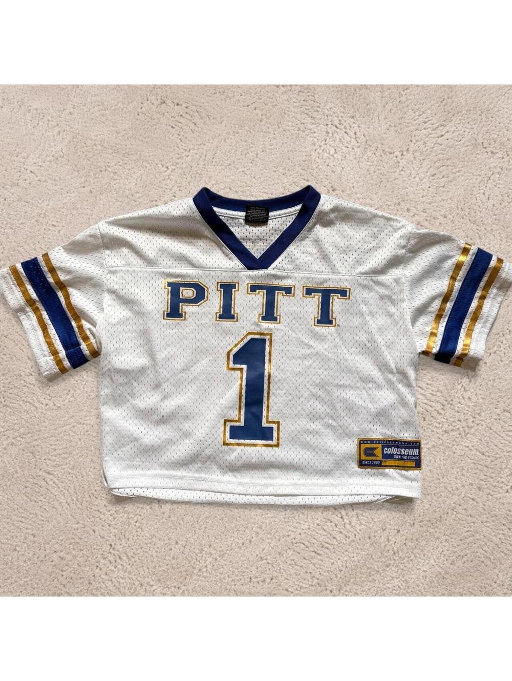 Beautiful women’s vintage Pittsburgh University Panthers cropped jersey